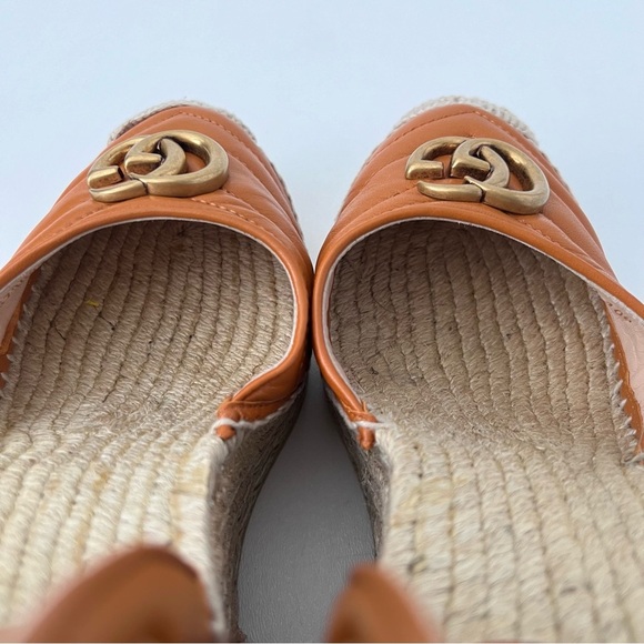 GUCCI | Marmont GG Cognac Leather Platform
Espadrille Wedge Sandal US 10 EU 40 - Picture 8 of 12